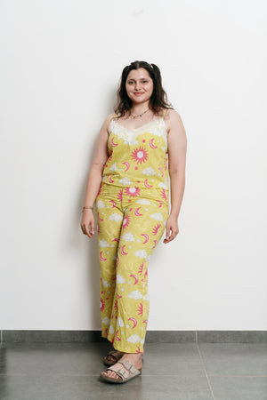 Green Stars Cami + Trousers Set