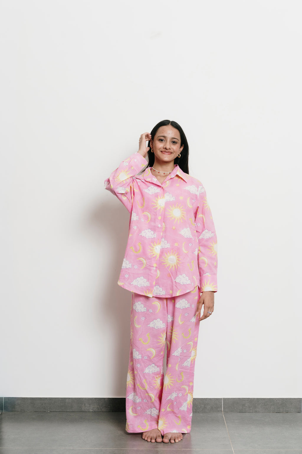 Pink Stars Shirt + Trousers Set