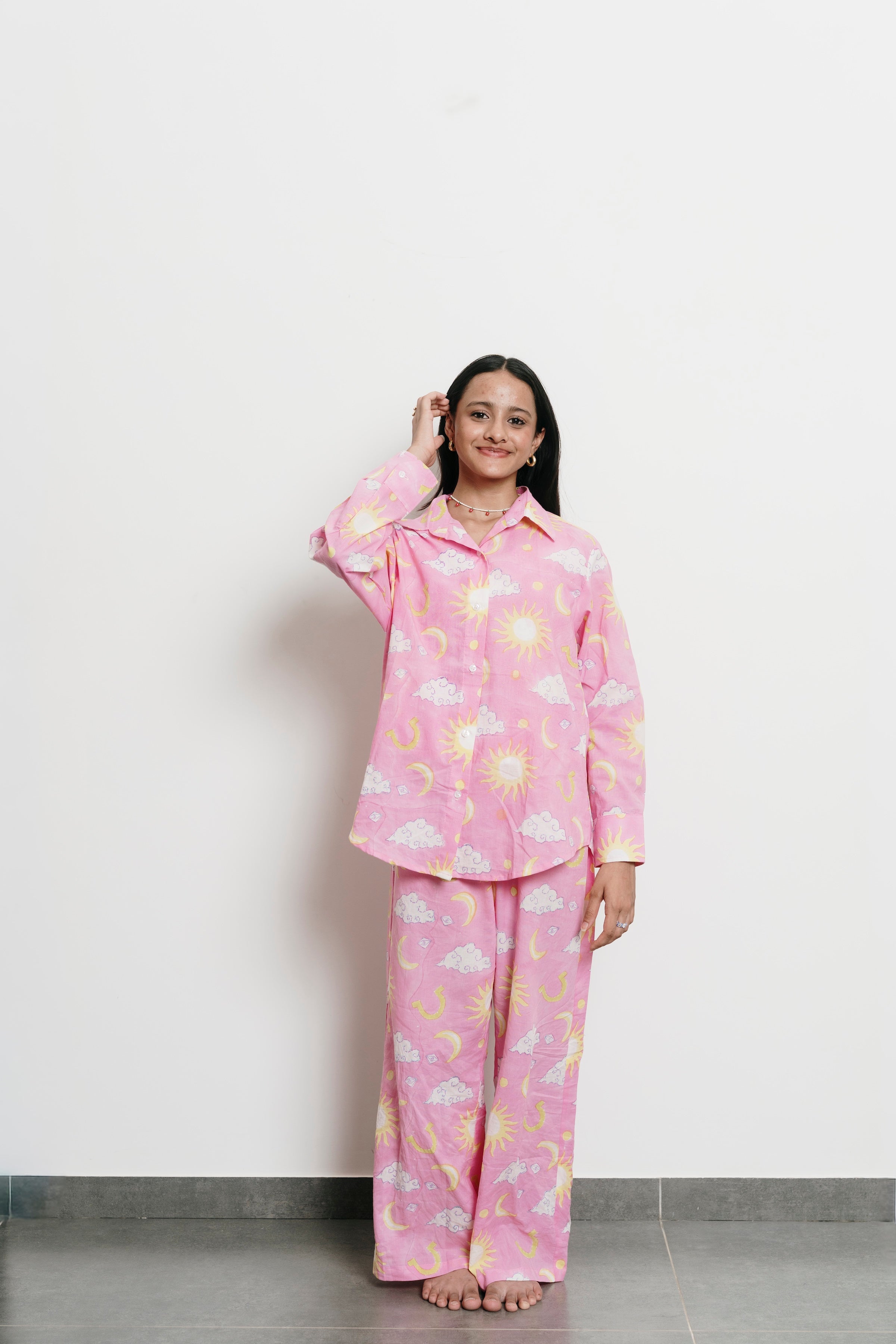 Pink Stars Shirt + Trousers Set
