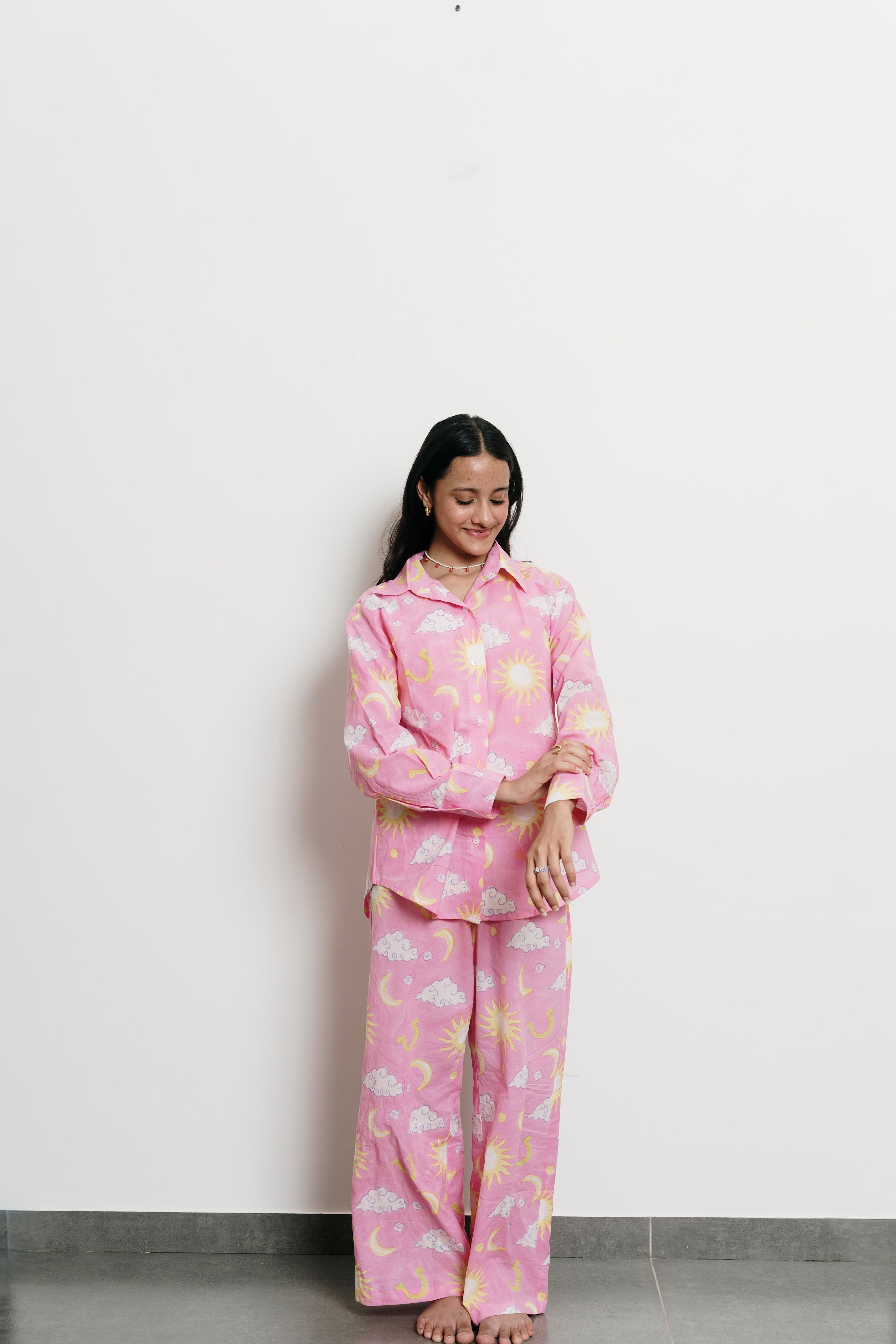 Pink Stars Shirt + Trousers Set