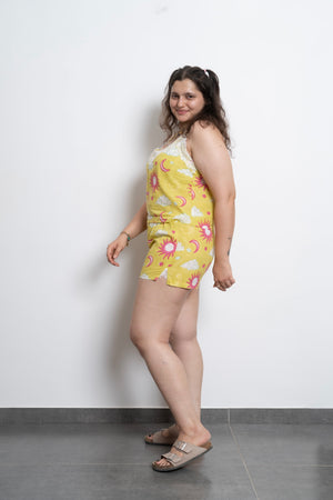 Green Stars Cami + Shorts Set