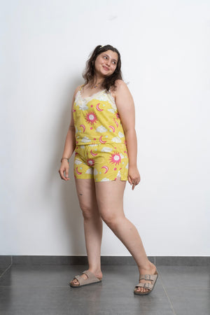 Green Stars Cami + Shorts Set