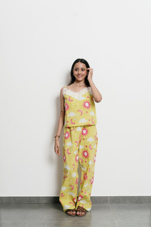 Green Stars Cami + Trousers Set