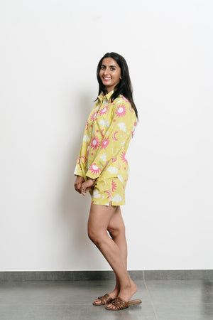 Green Stars Shirt + Shorts Set
