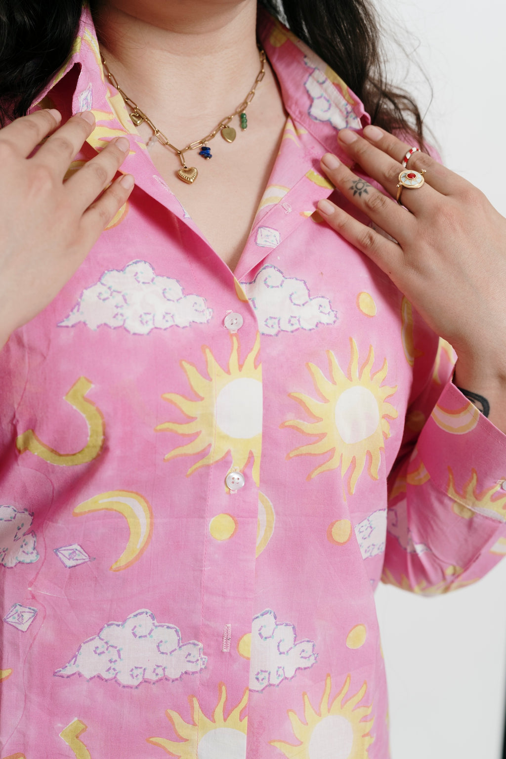 Pink Stars Shirt + Trousers Set
