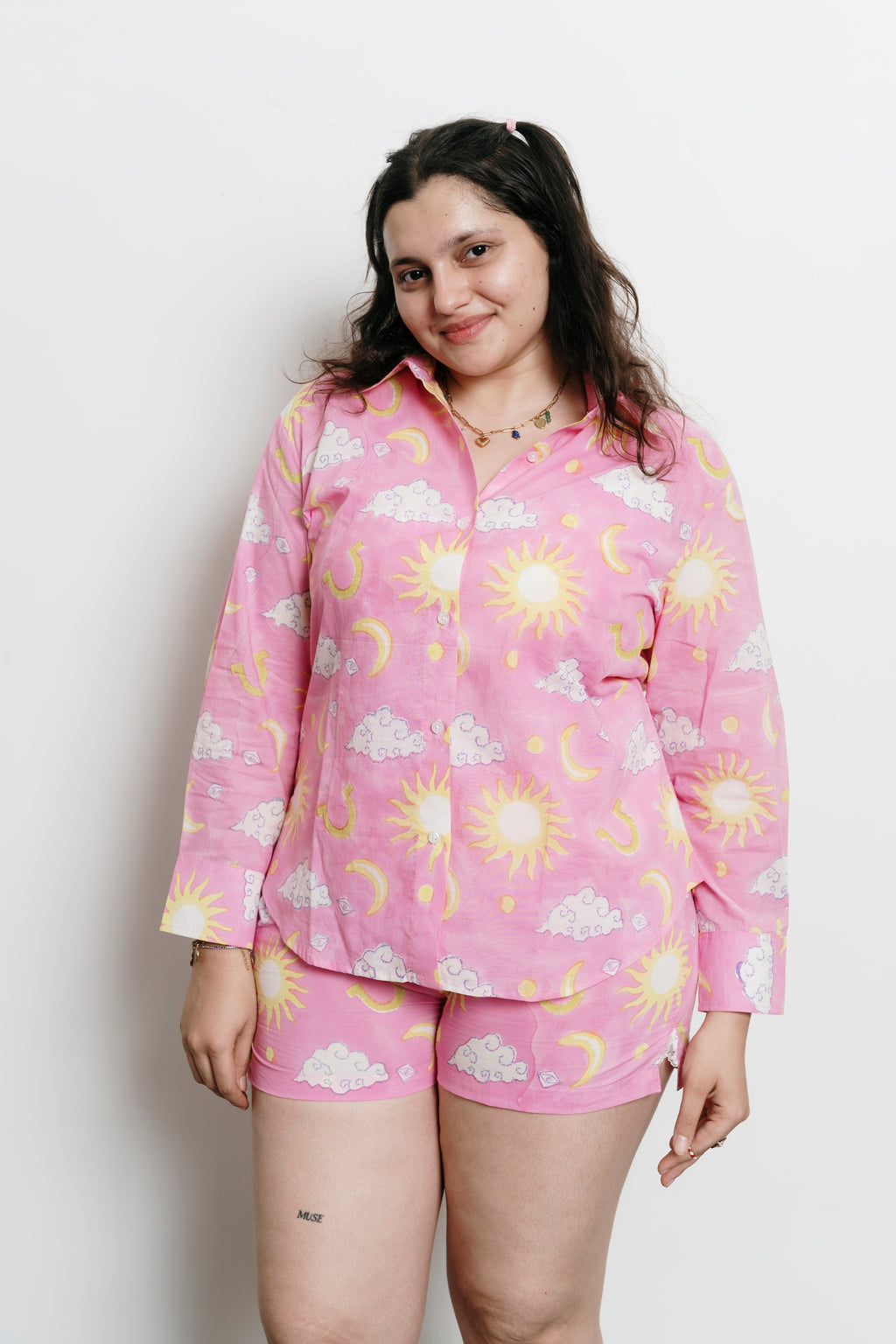 Pink Stars Shirt + Shorts Set