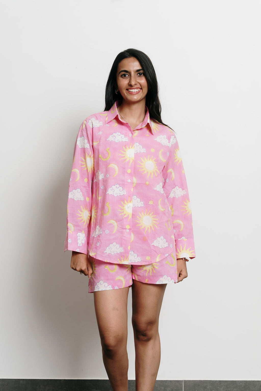 Pink Stars Shirt + Shorts Set