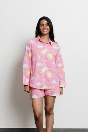 Pink Stars Shirt + Shorts Set